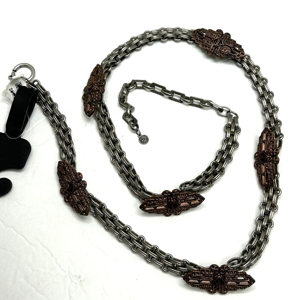 Silver and Bronze Toned Chain‎ Belt NOSWT